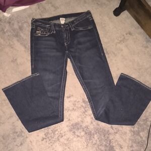 True Religion | Dark Blue Wide Leg Jeans